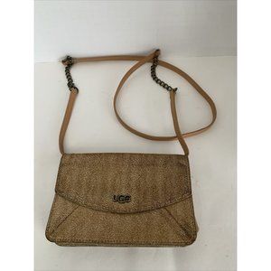 Ugg Cross Body Clutch Glitter Leather Purse Evening  Bag Good Condition
